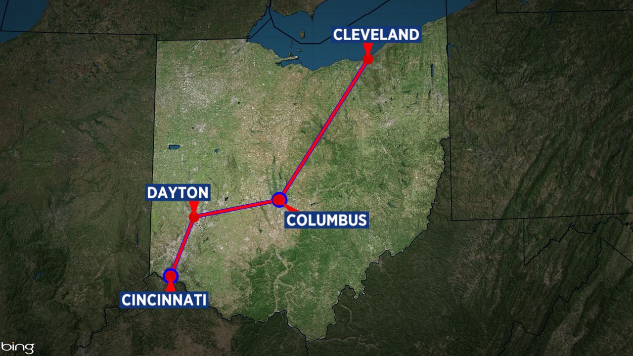 Impact of rail line connecting Ohio s largest cities